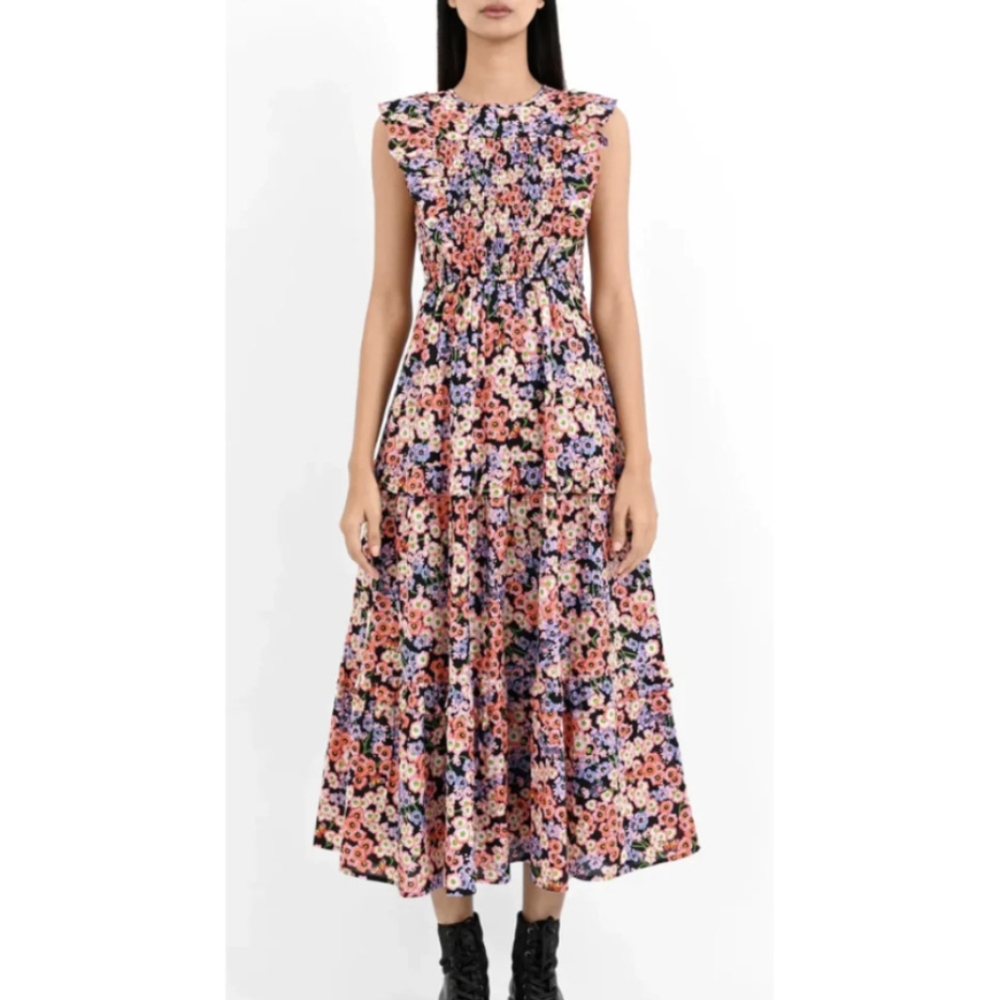 Banjanan Floral Maxi Dress - Pink and Black